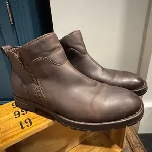Born | Shoes | Born Dark Brown Ludo Leather Zip Boots | Poshmark display picture 1